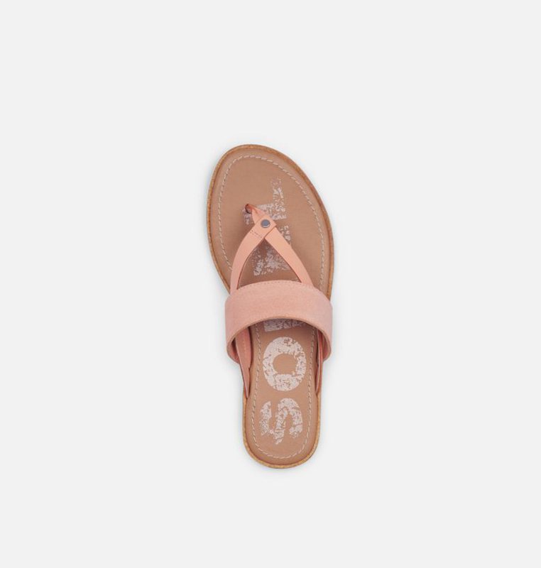 Womens Sandals Pink - Sorel Ella™ Flip Flat - 087236-WKF